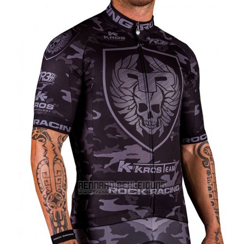 2016 Fahrradbekleidung Rock Racing Braun und Grau Trikot Kurzarm und Tragerhose